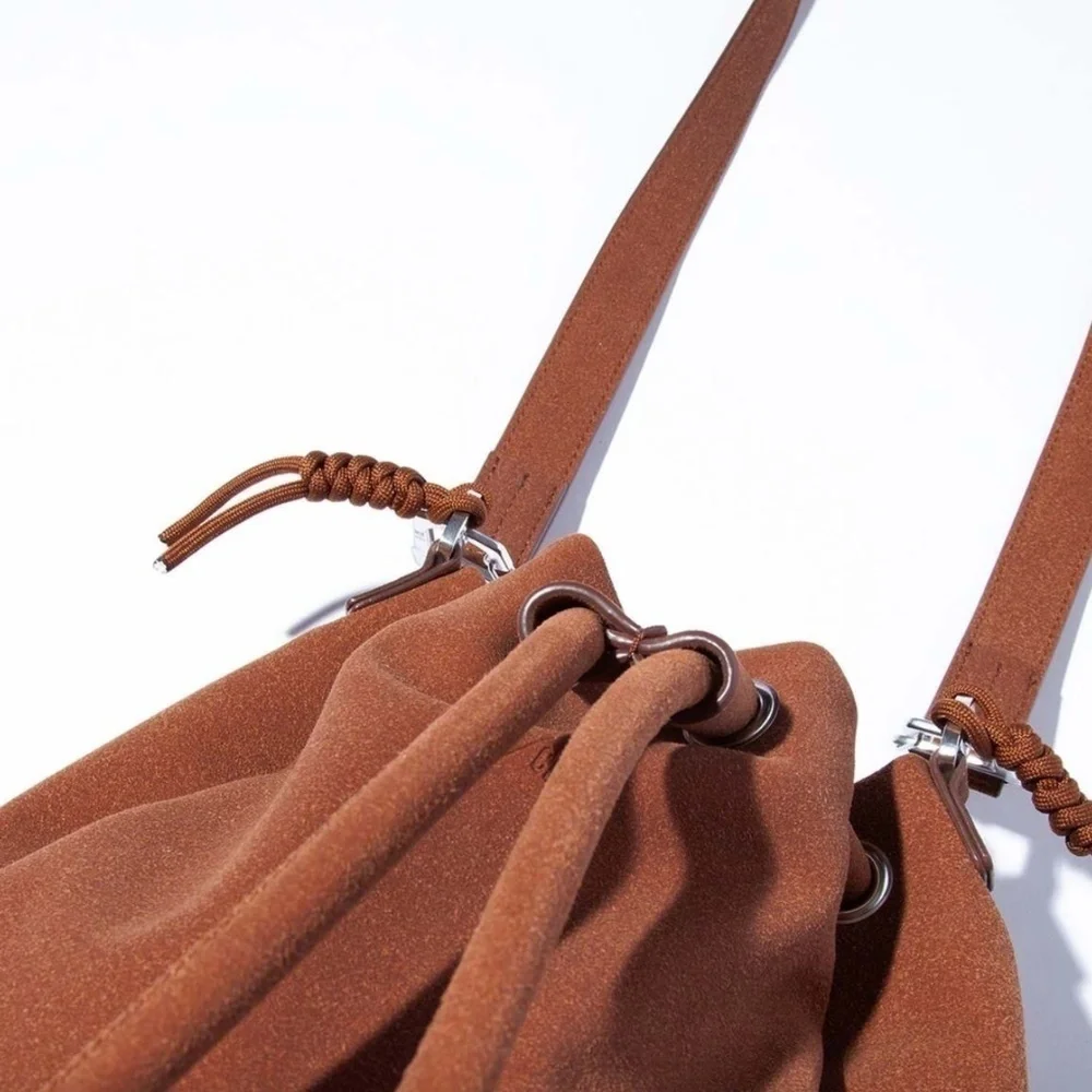 NWOT F/CE. Tech Suede Draw String Bag